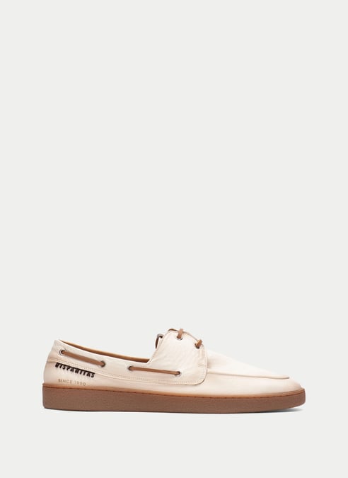 zapatos naúticos monaco crema - hispanitas