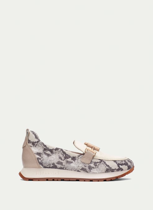 outlet mocassino-sport kansas python-taupe - hispanitas