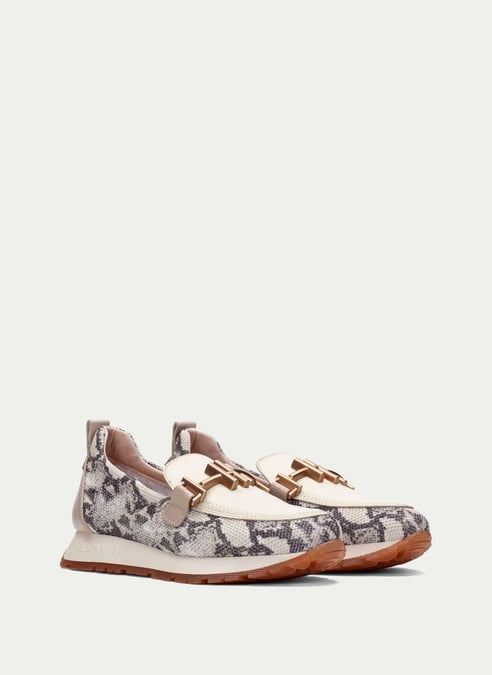 outlet mocassino-sport kansas python-taupe - hispanitas