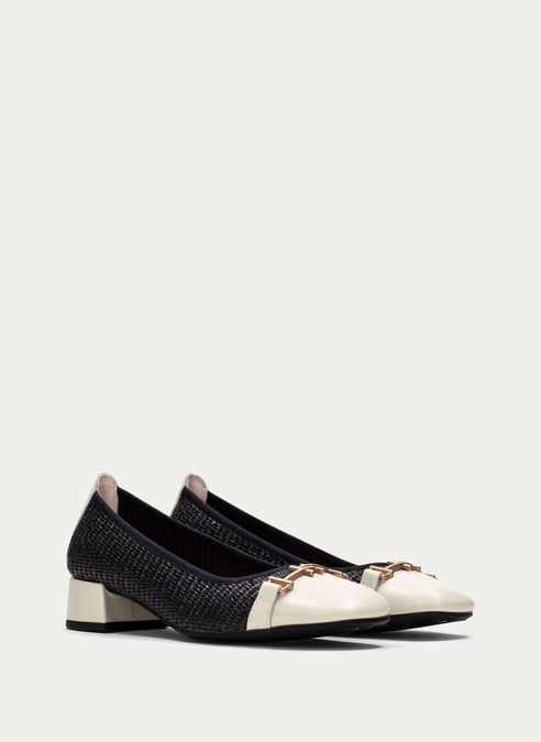 outlet ballerina oporto nero-latte - hispanitas