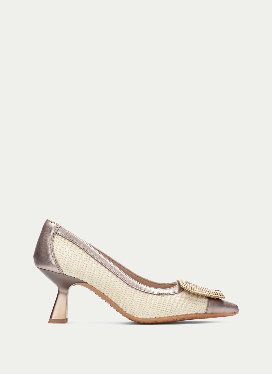 sapato de salto nova latte-champagne