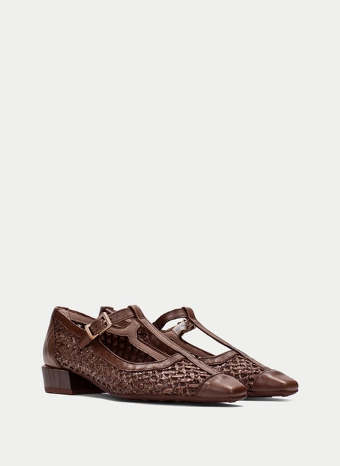 scarpe t-strap azucena nocciola - hispanitas