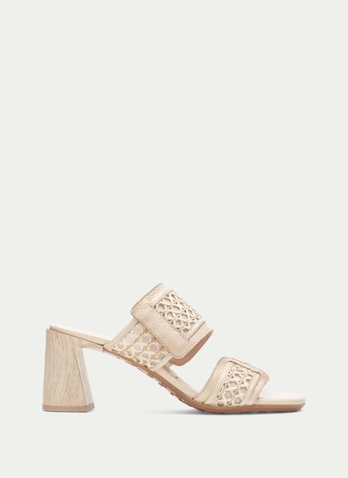 zapatos sandalia destalonada orquidea crema - hispanitas