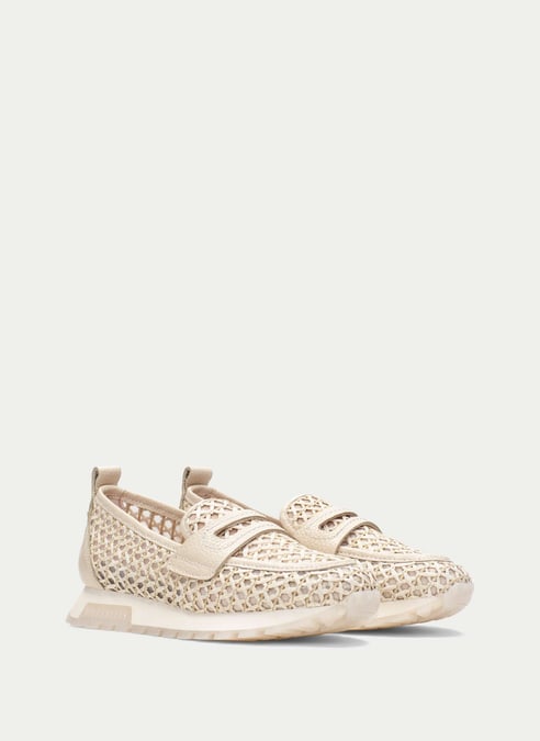 schuhe mokassin-sport oregon creme - hispanitas