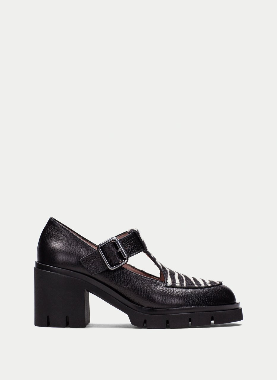 t-strap zurich negro-cebra
