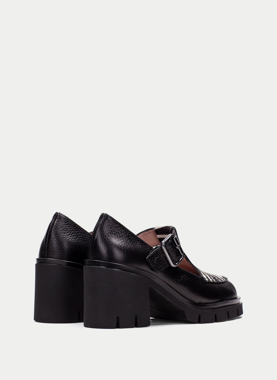 t-strap zurich negro-cebra