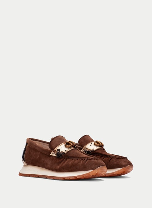 outlet mocassino-sport kansas nocciola-pony - hispanitas