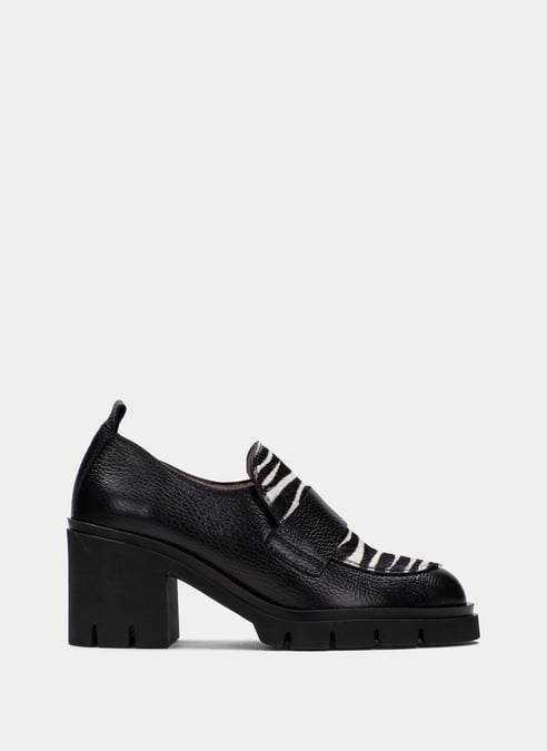 outlet mocassino zurich nero-zebra - hispanitas