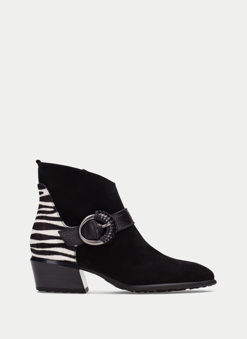 outlet botín verona negro-cebra - hispanitas