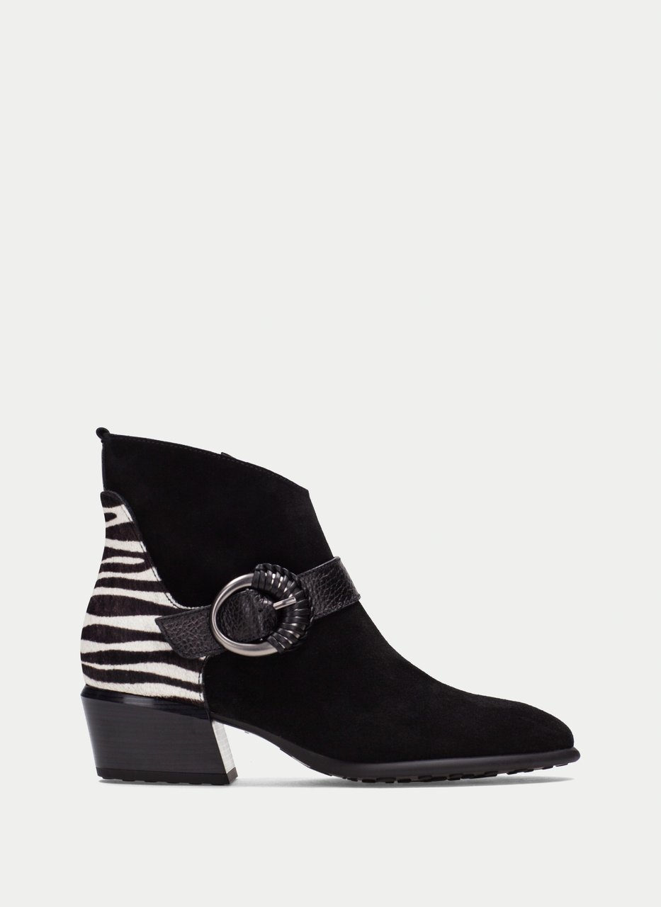 stiefelette verona schwarz-zebra