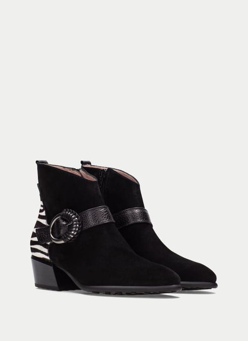 outlet botín verona negro-cebra - hispanitas