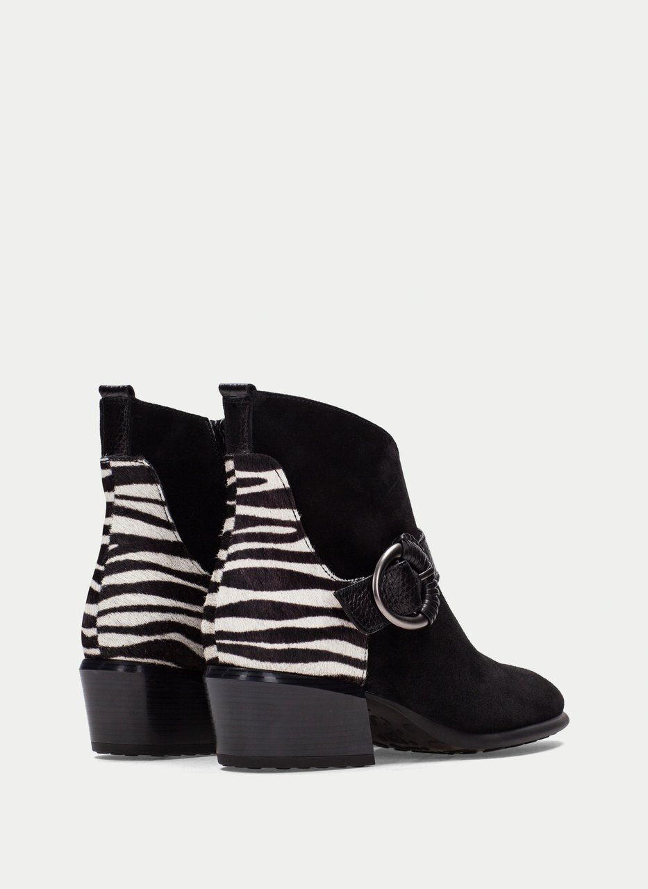 stiefelette verona schwarz-zebra