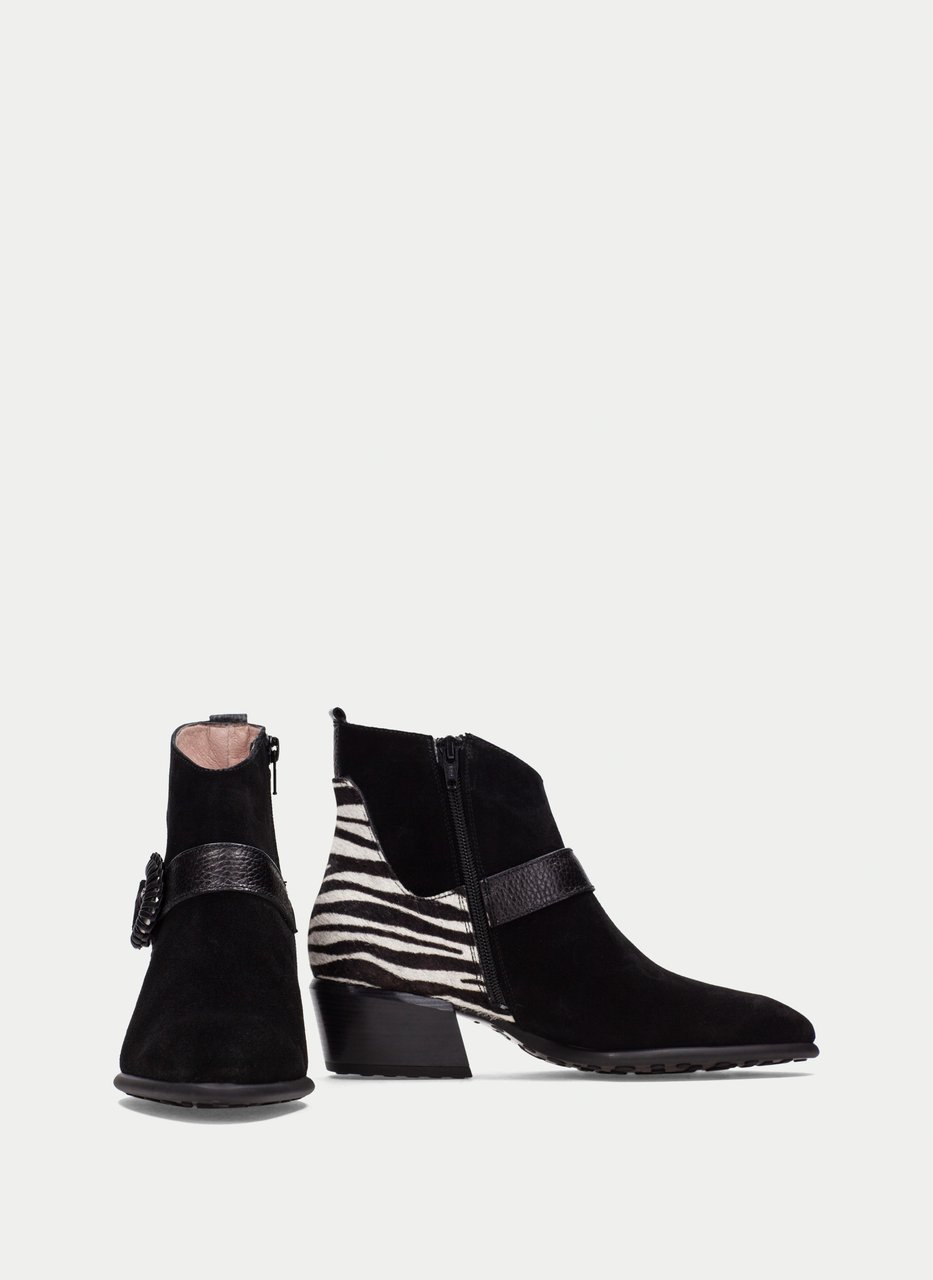 stiefelette verona schwarz-zebra